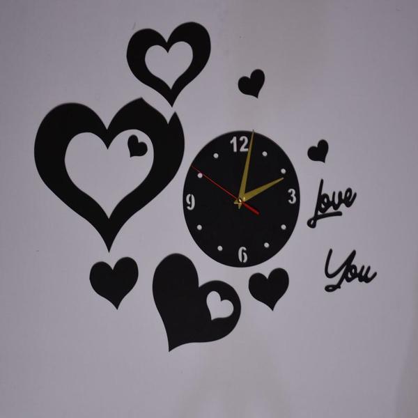 Heart Wooden clock, Laser cut wooden heart wall clock,
