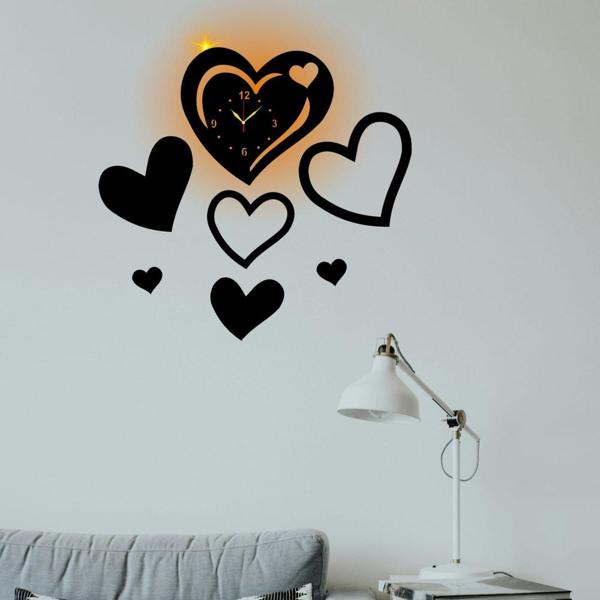 🖤 Heart Style Wall Clock – Modern DIY Acrylic Décor