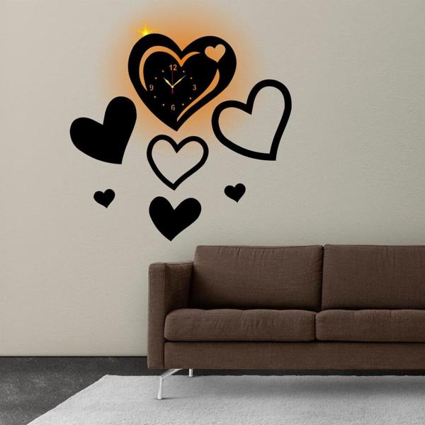 🖤 Heart Style Wall Clock – Modern DIY Acrylic Décor