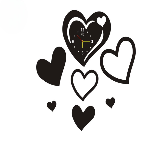 🖤 Heart Style Wall Clock – Modern DIY Acrylic Décor