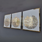 🖼️ Islamic Wall Art Set (3 Pieces) | 12"x16" Each | Golden Acrylic on White MDF