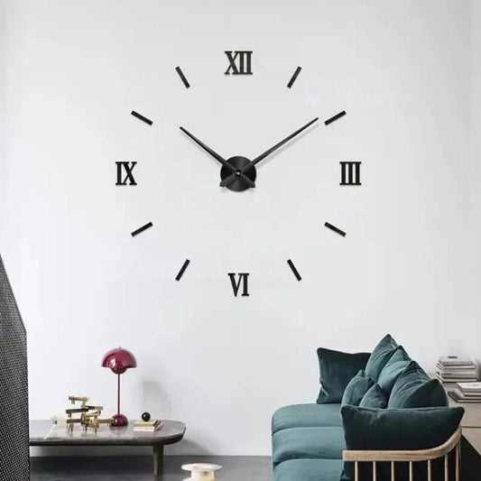 🕰️ Modern Roman Wall Clock – 48x48" | MDF Material 🖤