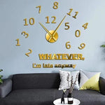 🕒 Golden Acrylic Wall Clock 48x48 – 