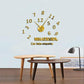 🕒 Golden Acrylic Wall Clock 48x48 – "WHATEVER, I'm Late Anyway" 😂