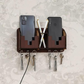 Wooden Wall-Mounted Key Holder with Mobile & Pen Stand – Dual Slot Organizer