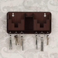 Wooden Wall-Mounted Key Holder with Mobile & Pen Stand – Dual Slot Organizer