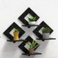 🪵 Modern Diamond-Shaped Wall Shelves – Set of 4 | 8x8” Each |